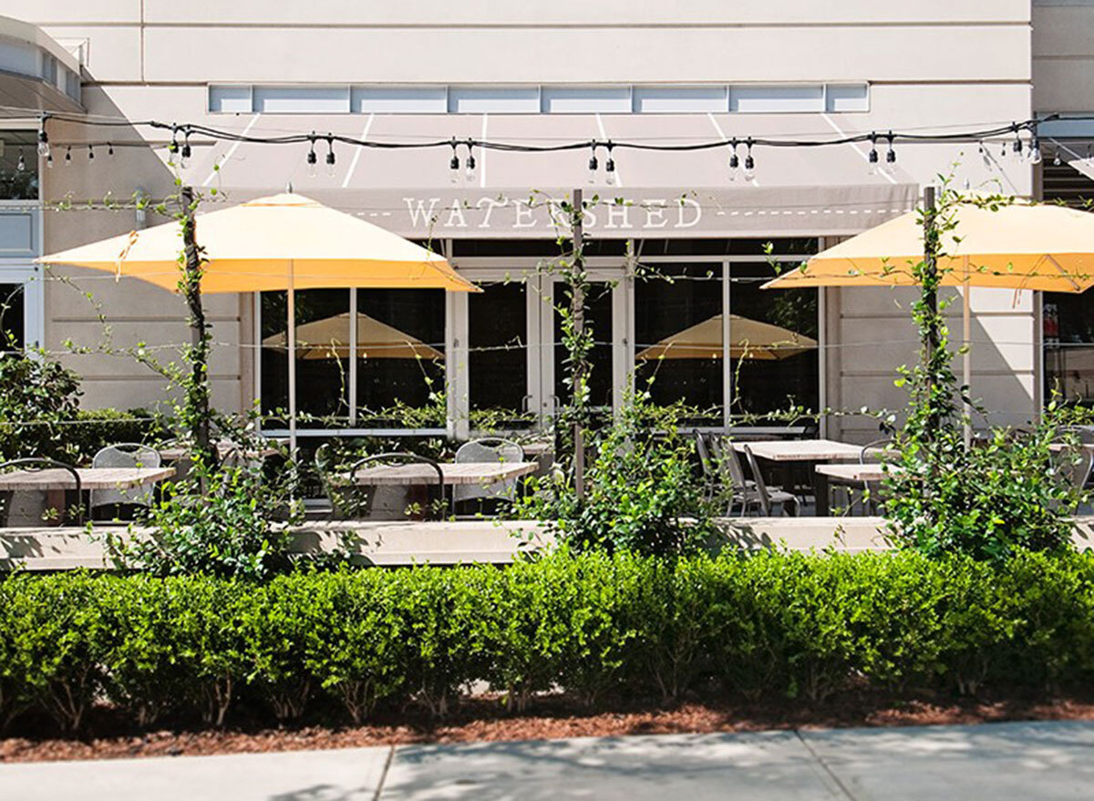 watershed restaurant courtyard with tables