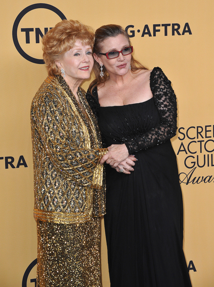 Debbie Reynolds and Carrie Fisher at the 2015 Screen Actors Guild Awards
