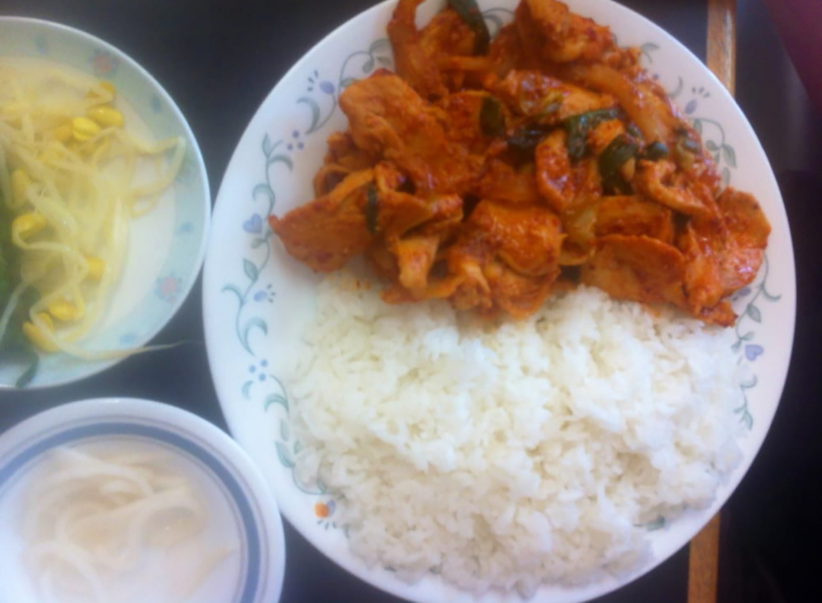 spicy korean chicken with rice