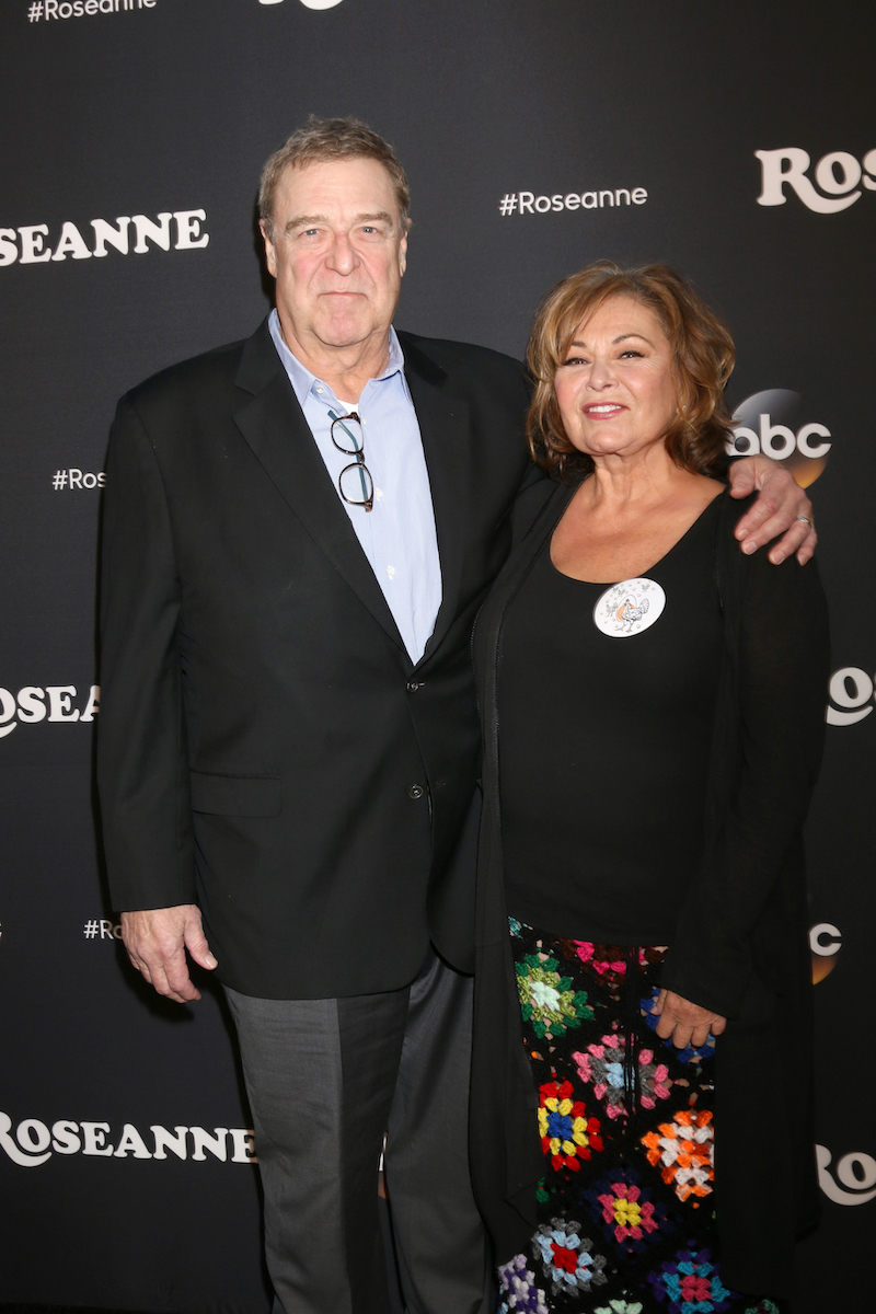John Goodman and Roseanne Barr at the premiere of 