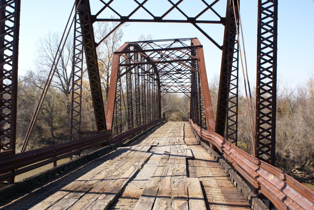Metal and wood bridge
