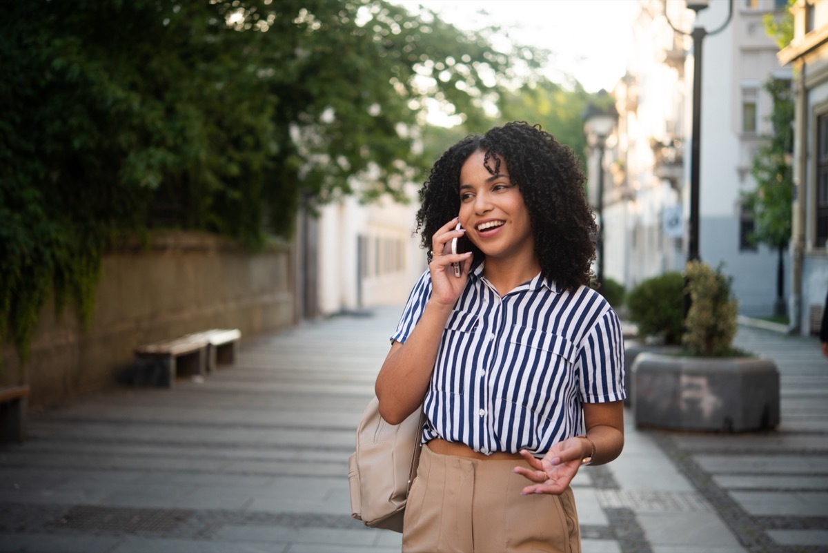 woman wearing striped shirt with pants