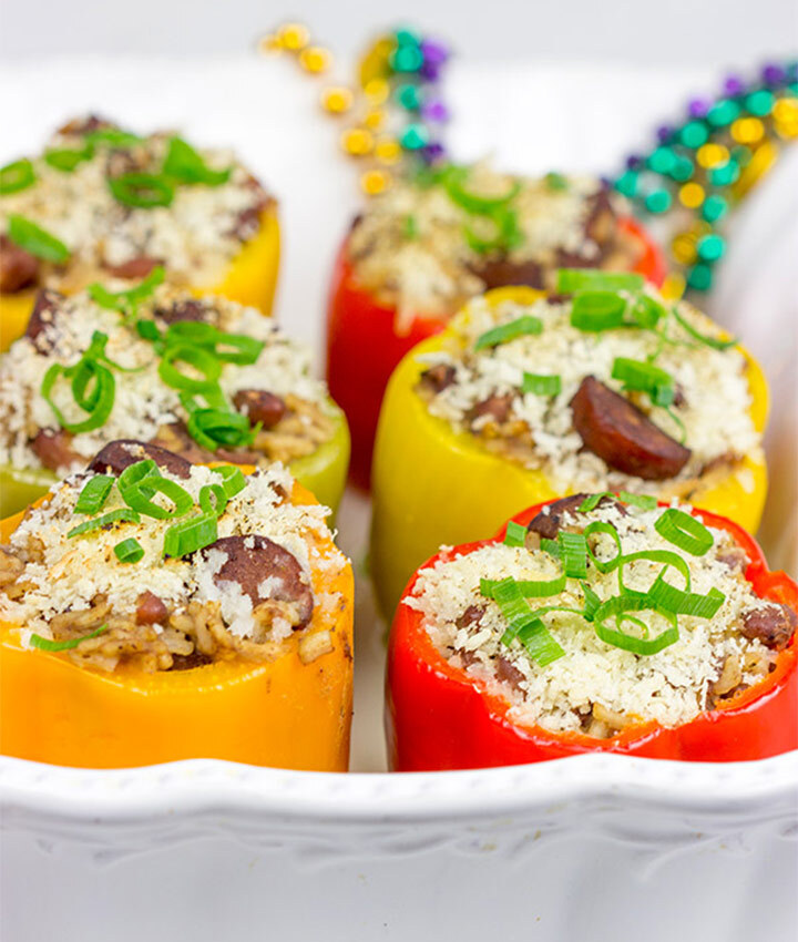 Red bean and rice stuffed pepper recipe blogger