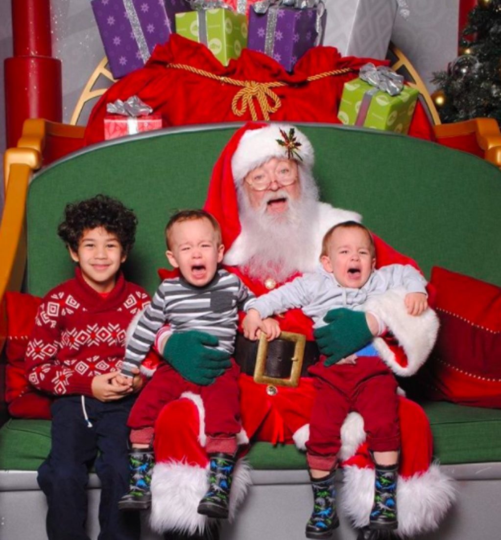 Sad Santa funny kid photos