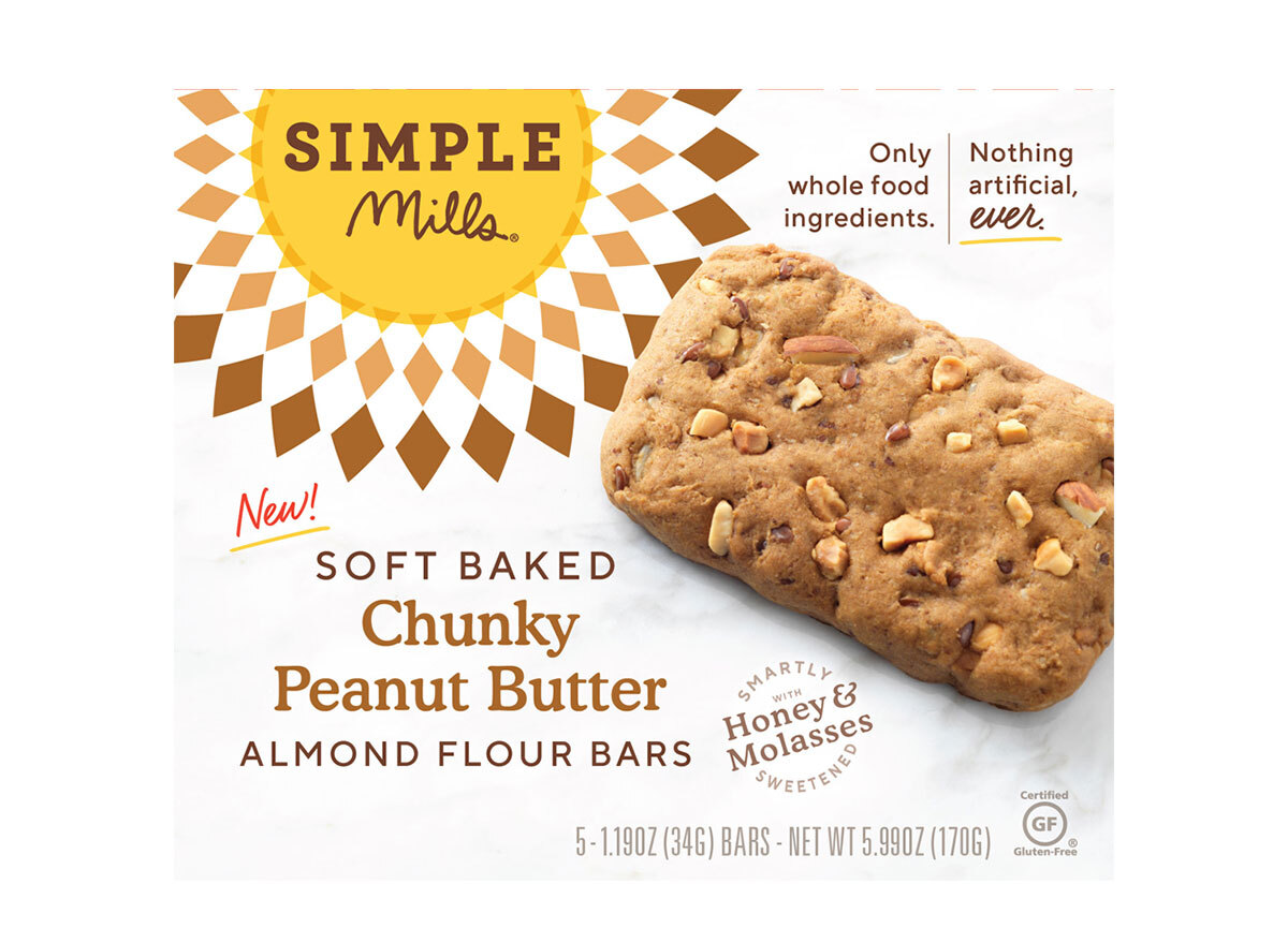 simple mills soft baked almond flour bars chunky peanut butter