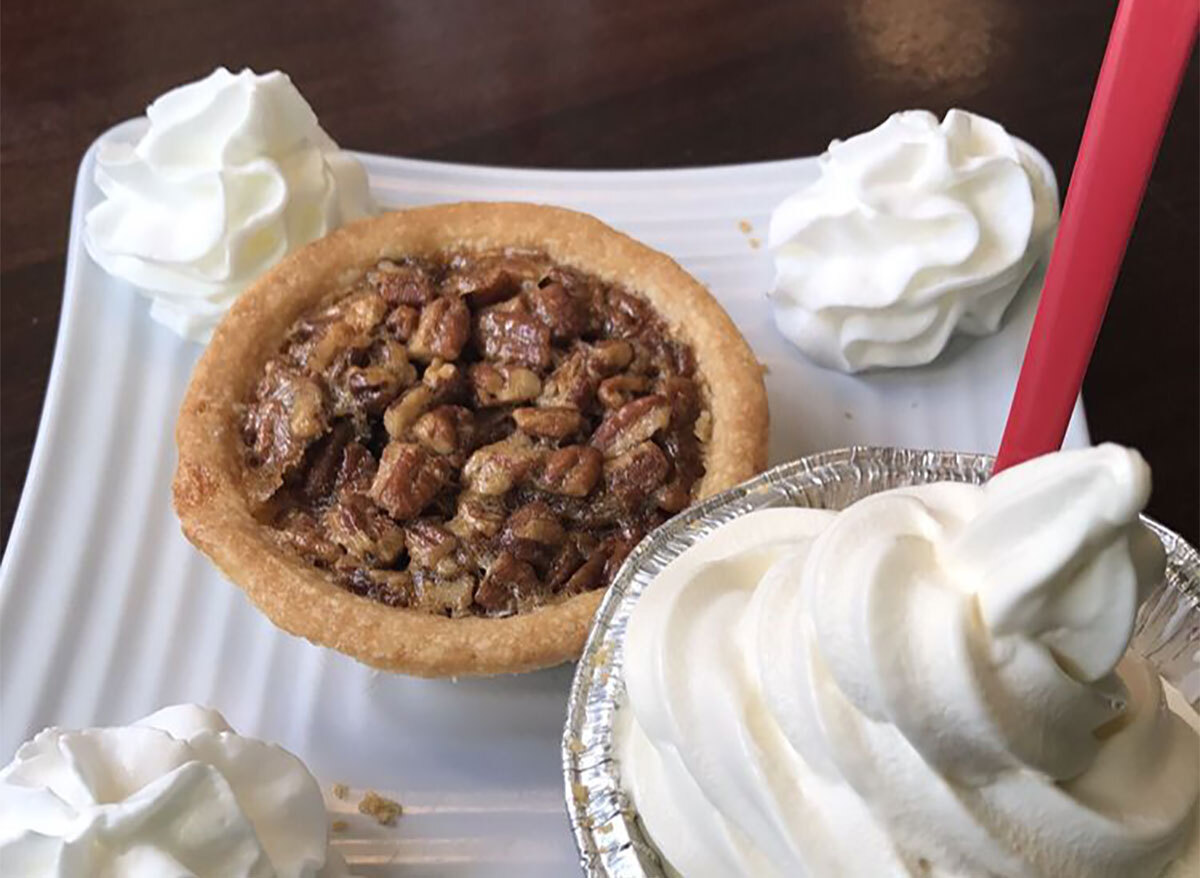 mini pecan pie with whipped cream