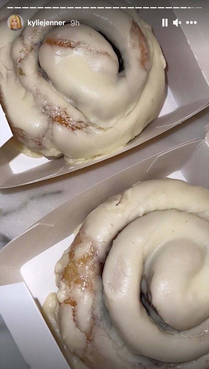 two mcdonald's frosted cinnamon rolls 