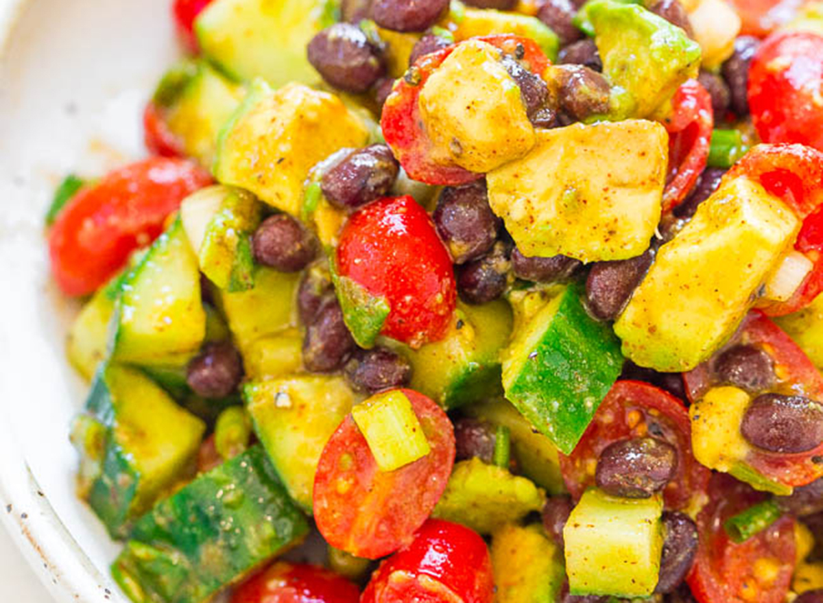 avocado and black bean salad from averie cooks