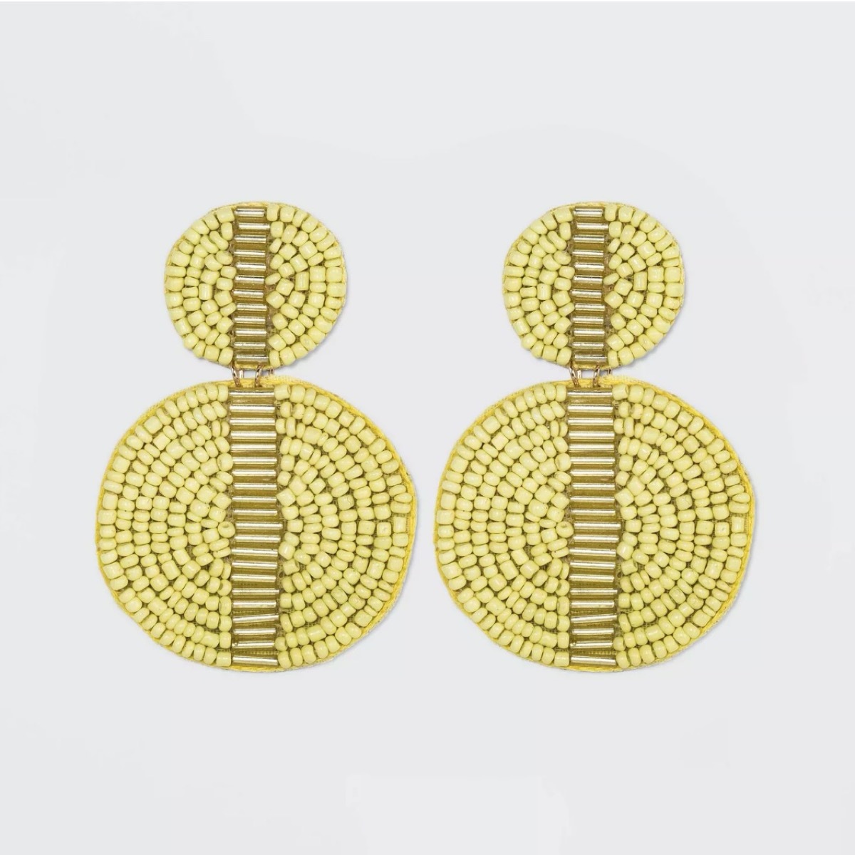 yellow seed bead earrings