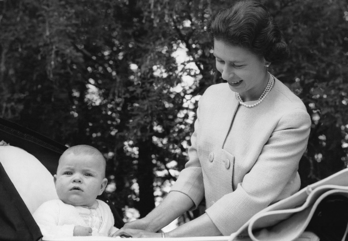 Queen Elizabeth and Prince Andrew at Balmoral in 1960