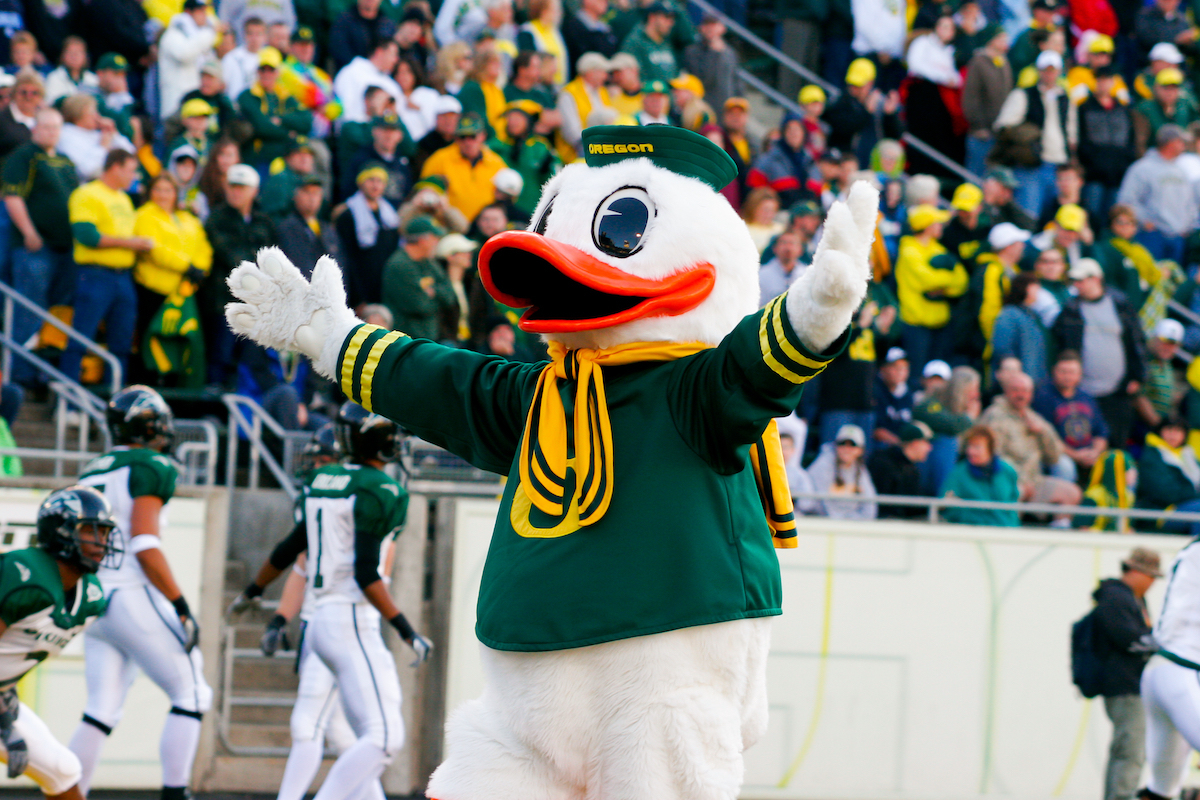 University of Oregon duck mascot