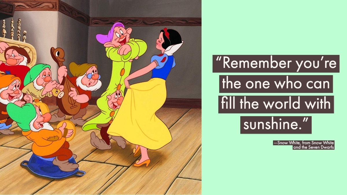 snow white graphic with quote