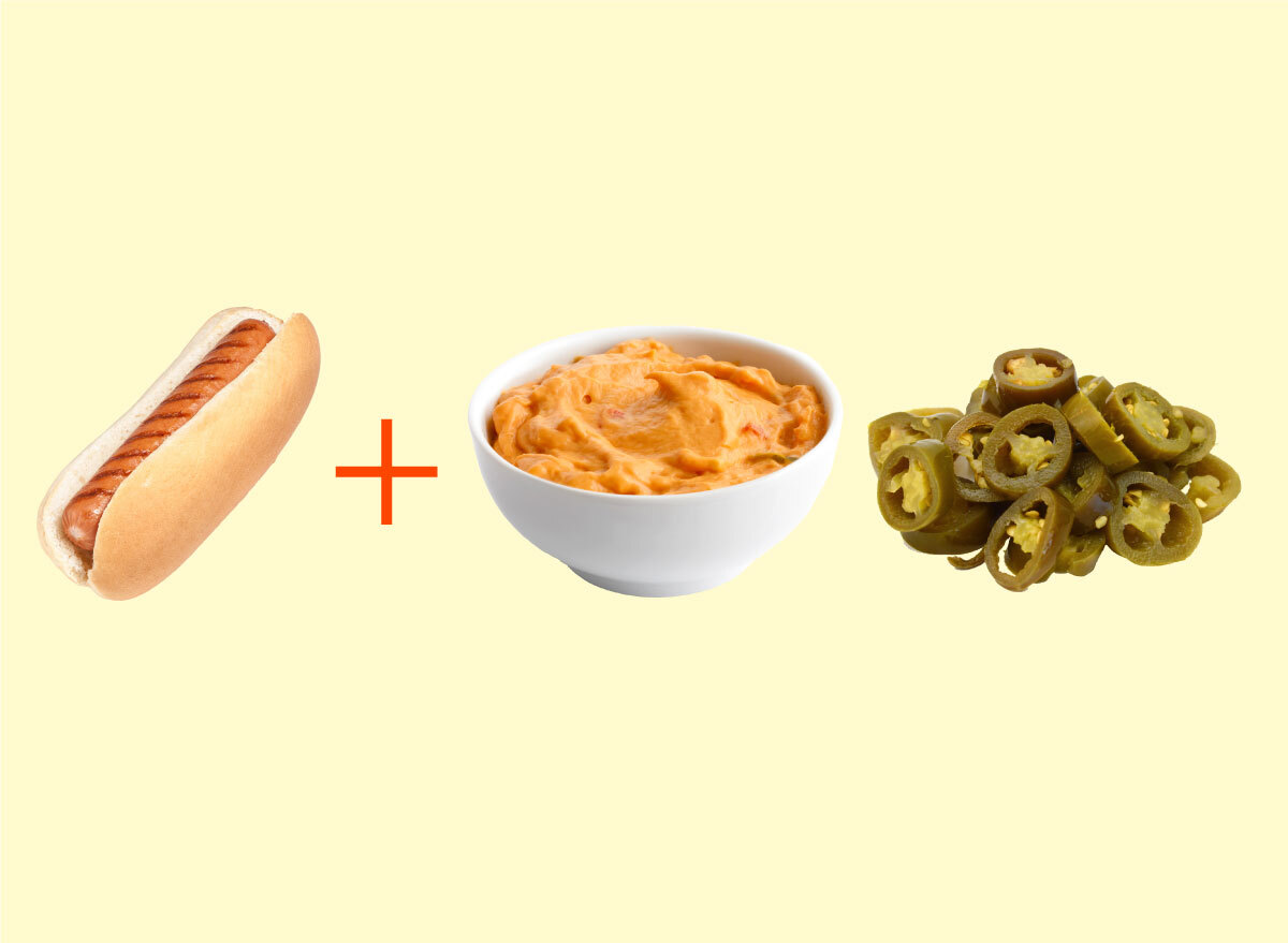 hot dog pimento cheese pickled jalapenos combo graphic