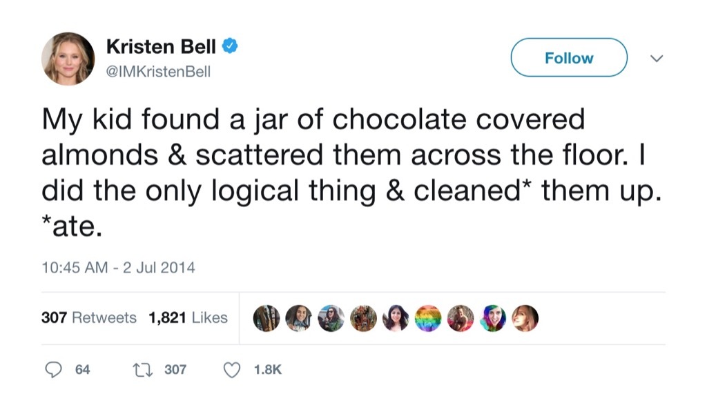 Kristen Bell funny parenting twitter