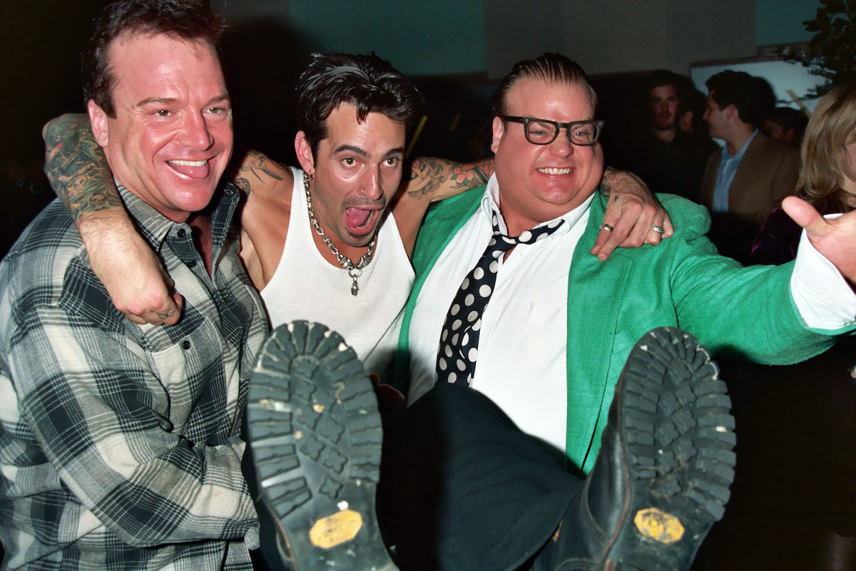 Tom Arnold, Tommy Lee, and Chris Farley at the 1995 Grammy Awards