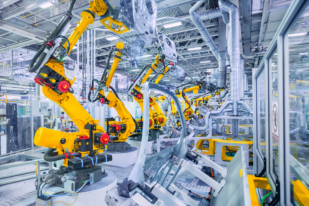 robots in manufacturing plant