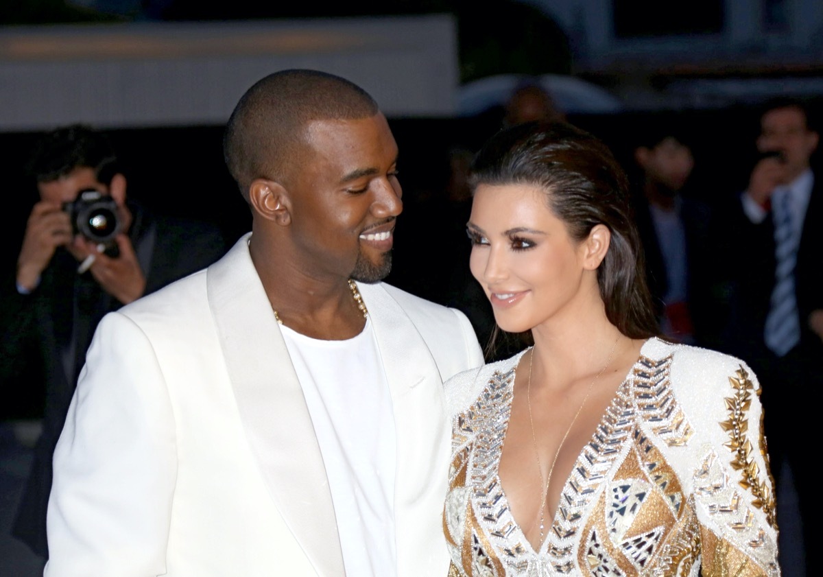 Kanye West and Kim Kardashian in 2012