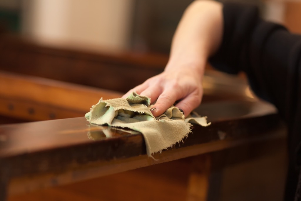 Cleaning and polishing wooden furniture