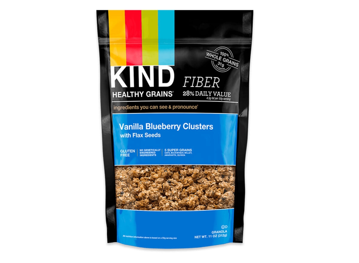 kind healthy grains vanilla blueberry flavored clusters with flax seeds gluten free granola bag