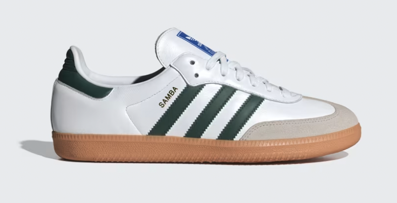 green and white Adidas Samba OG sneakers