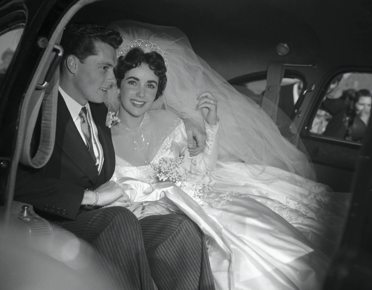 Conrad Hilton Jr and Elizabeth Taylor after their wedding