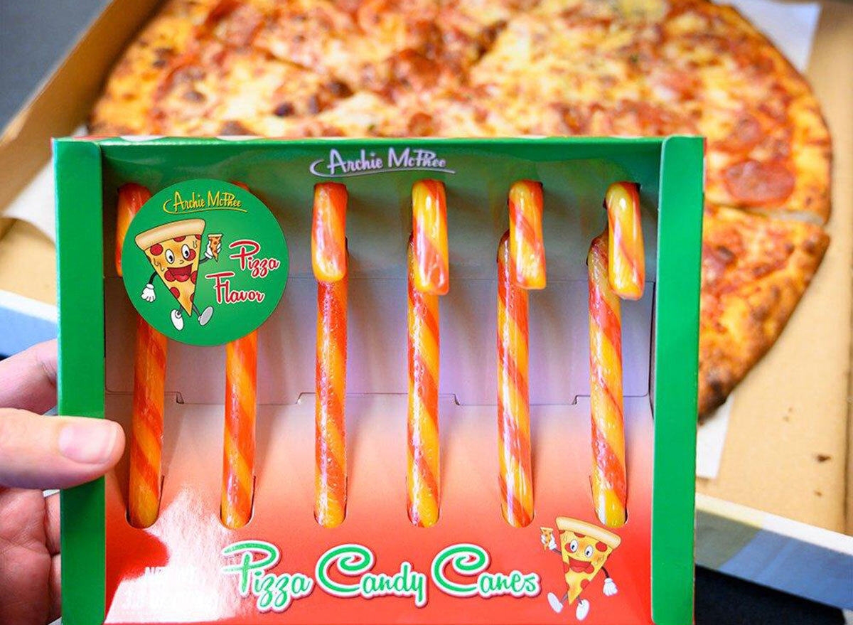 pizza flavor candy cane