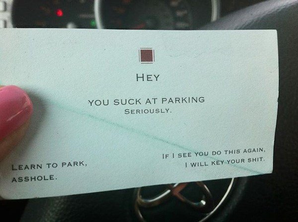 Image result for windshield notes for bad parking