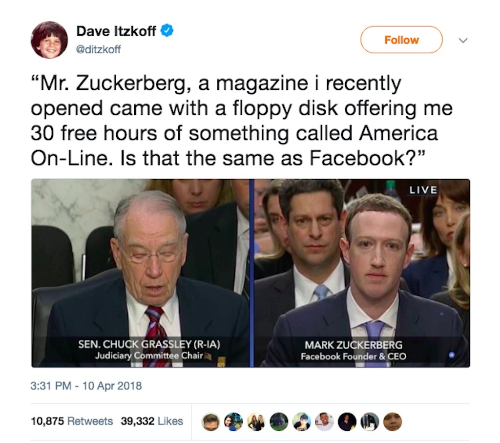 mark zuckerberg congressional testimony funny tweets