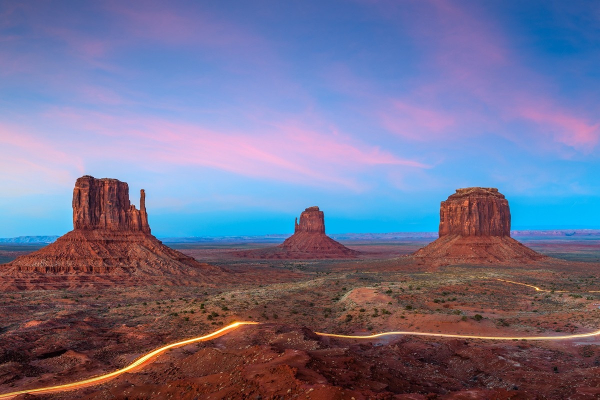 monument valley at dusk