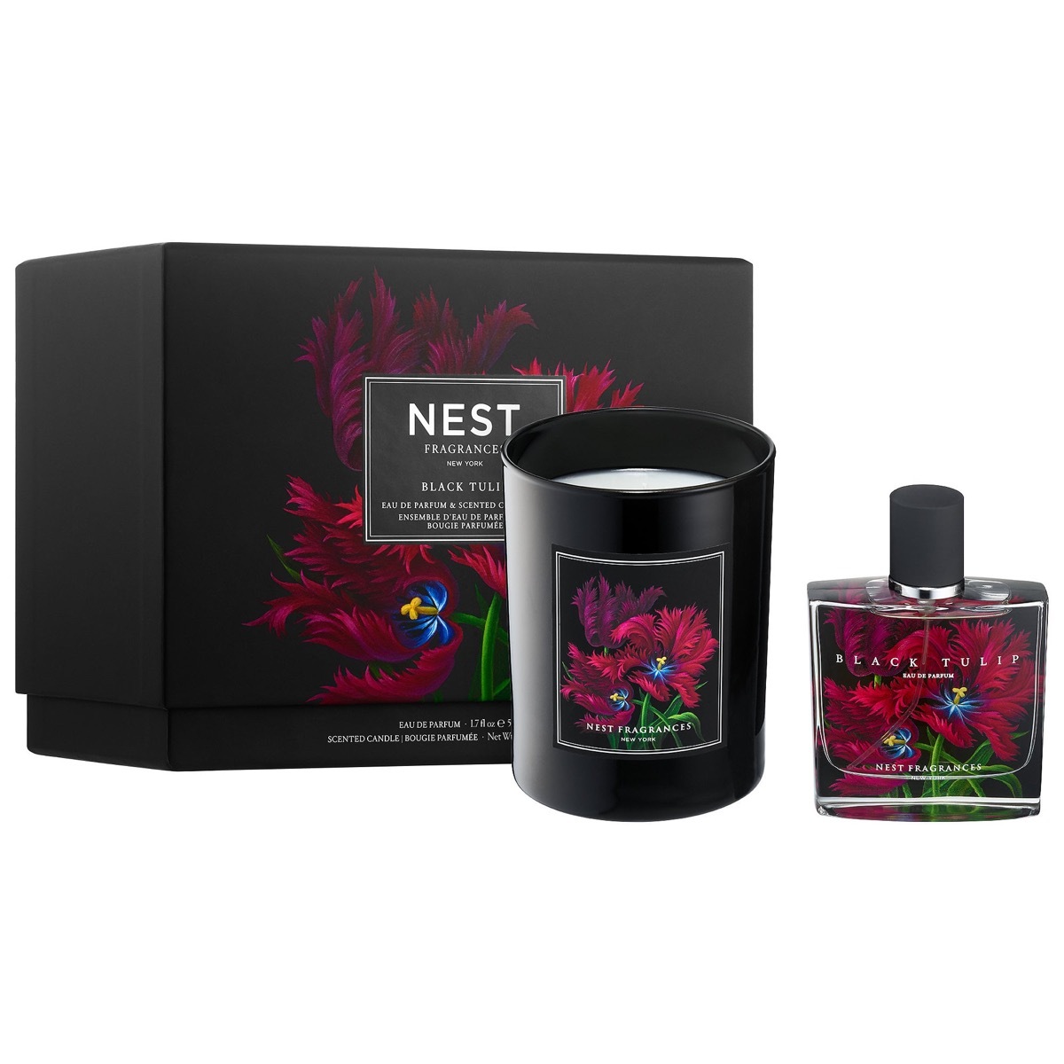 Nest fragrance and candle set, white background