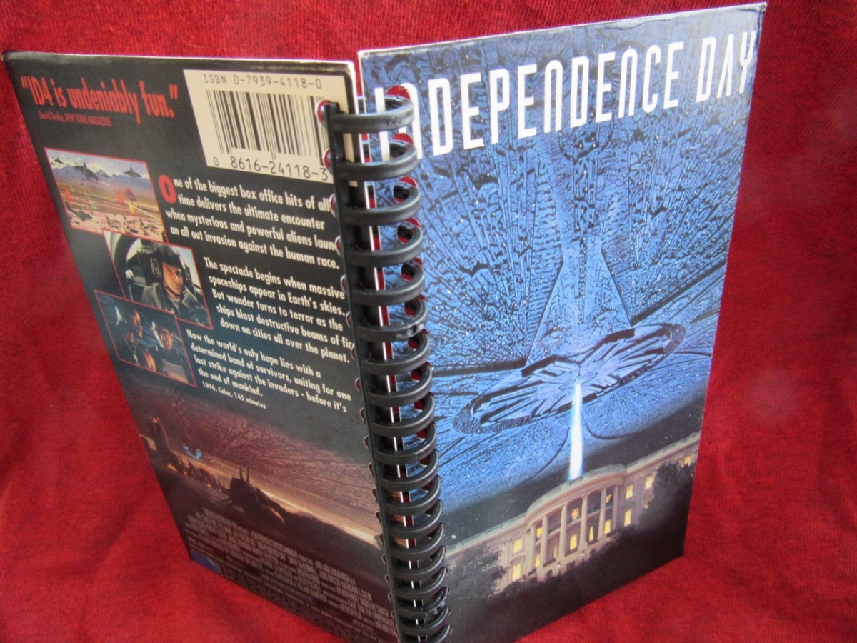 independence day vhs box notebook, independence day gifts
