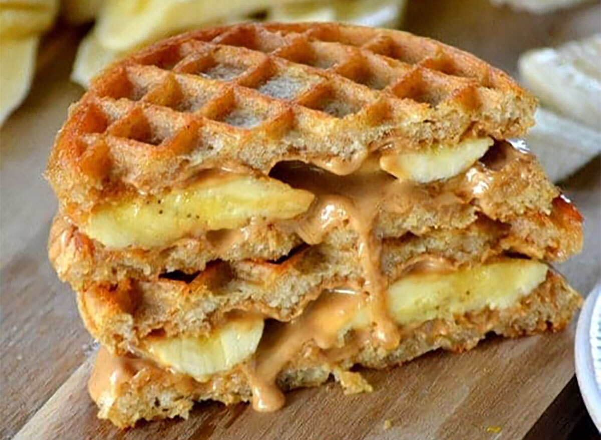 peanut butter waffle sandwiches