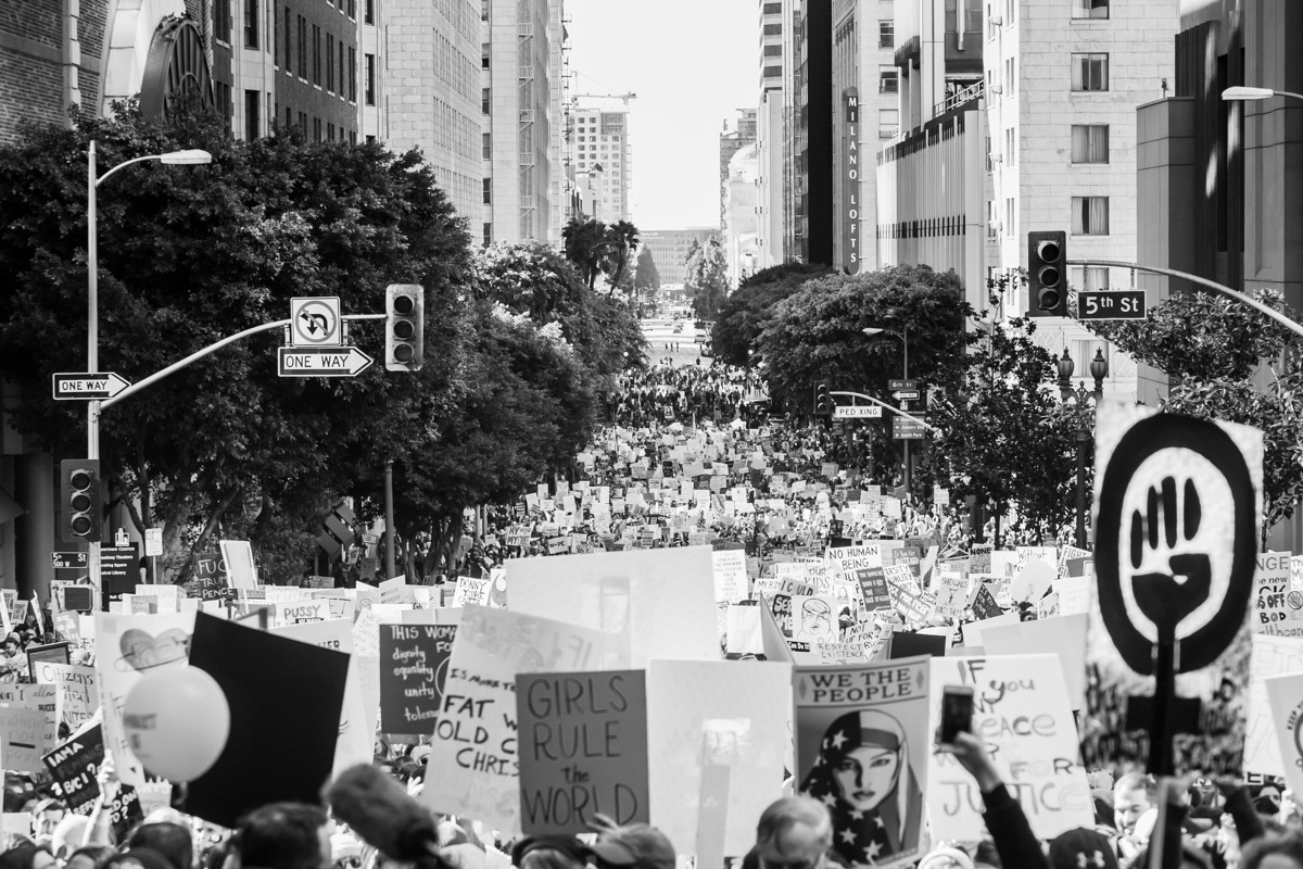 female's on a strike for equality