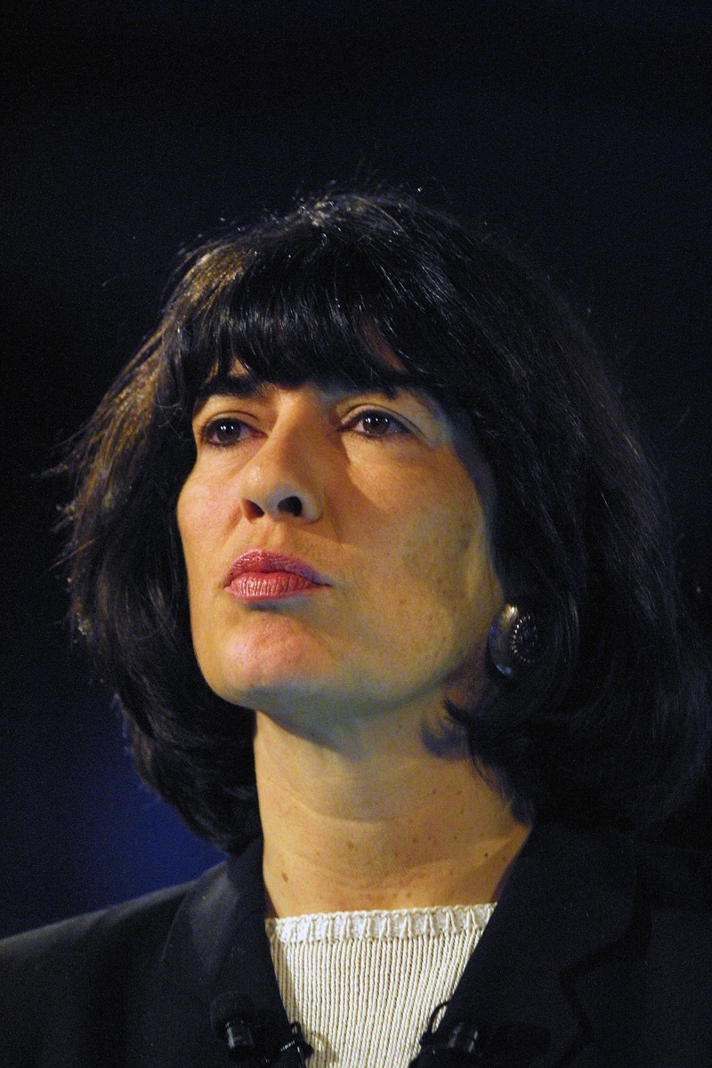 CNN anchorwoman Christian Amanpour moderates a media event in Budapest, Hungary, on November 6, 2003.