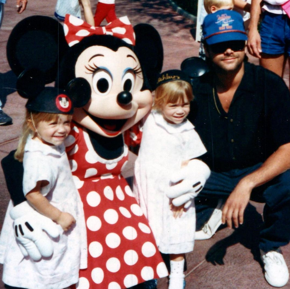 John Stamos and the Olsen twins at Disneyland