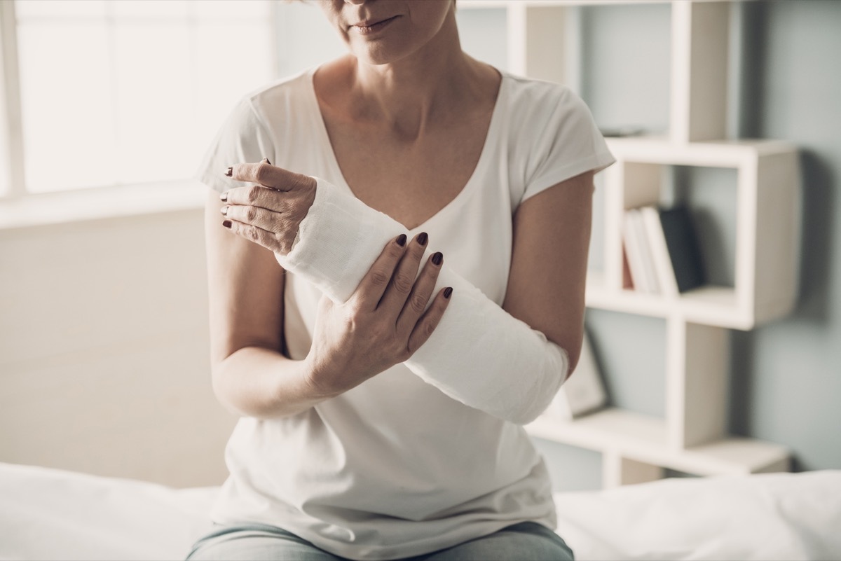 woman with a bandaged arm