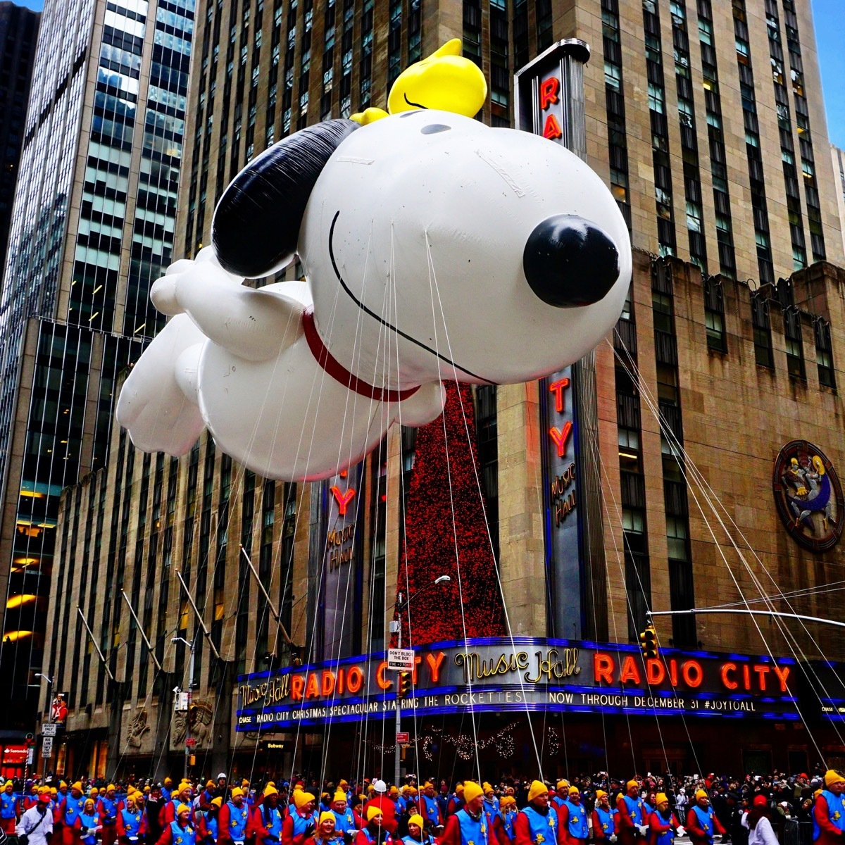 Snoopy float at the Macy's Thanksgiving Day Parade