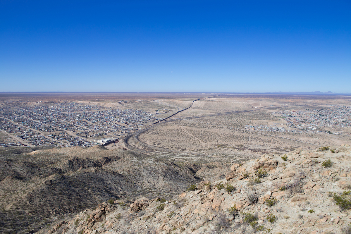 aerial view of Sunland Park, New Mexico and Mexico