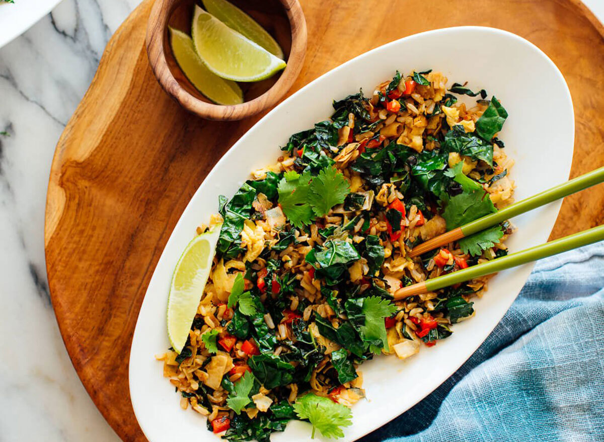 spicy kale coconut fried rice