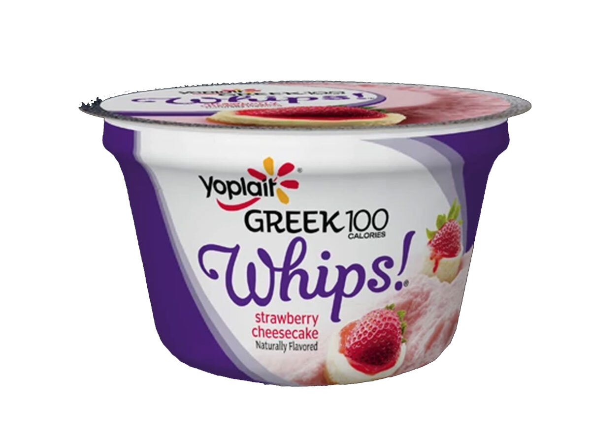 Yoplait greek 100 calories whips cup strawberry cheesecake flavor