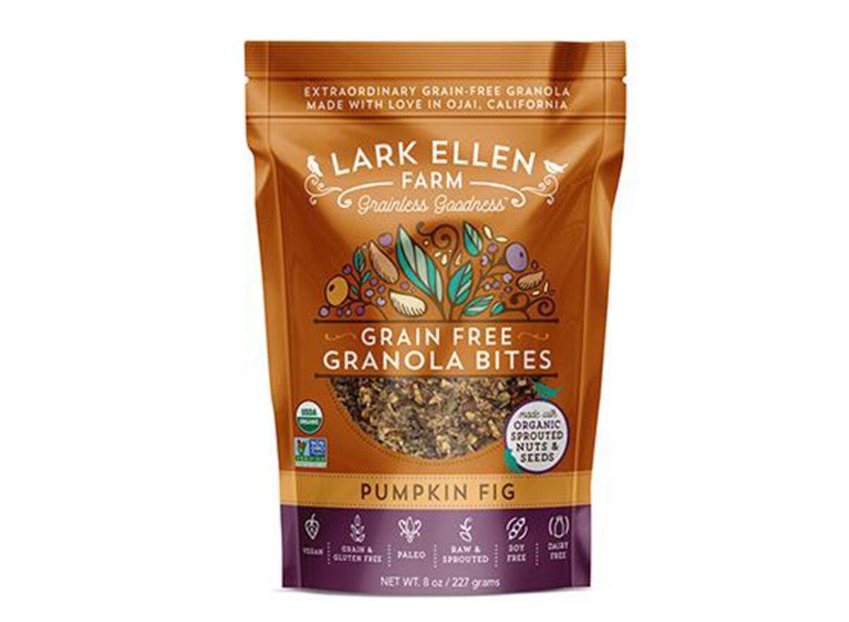 lark ellen farm grain free granola bites pumpkin fig flavored bag
