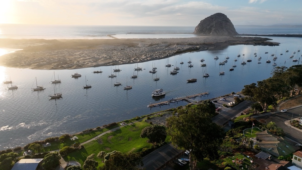 view of morro bay from the pch in california