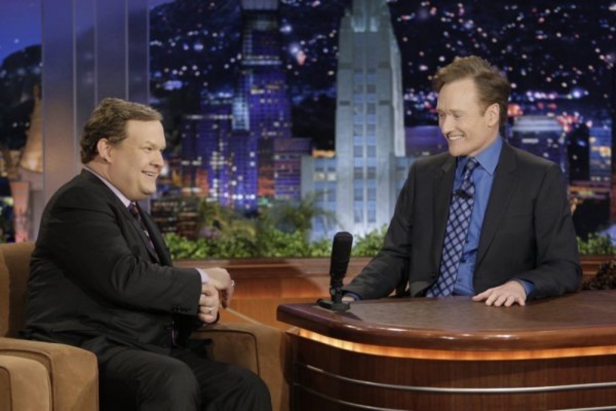 Andy Richter and host Conan O'Brien on the final episode of The Tonight Show with Conan O'Brien