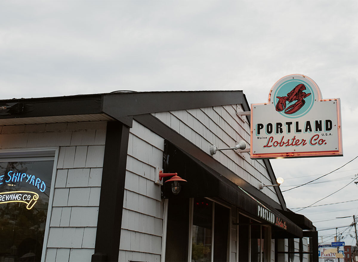 sign at portland lobster company restaurant