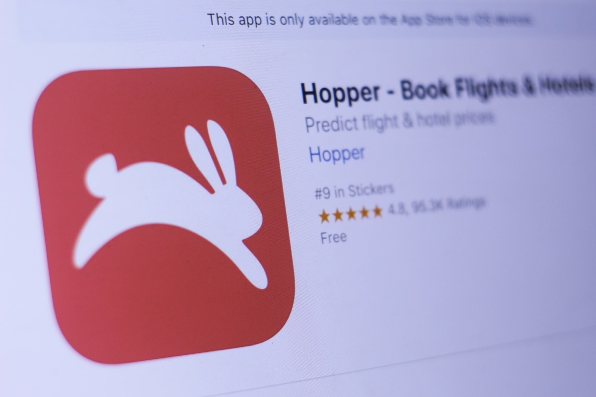 Hopper app booking cheap flights