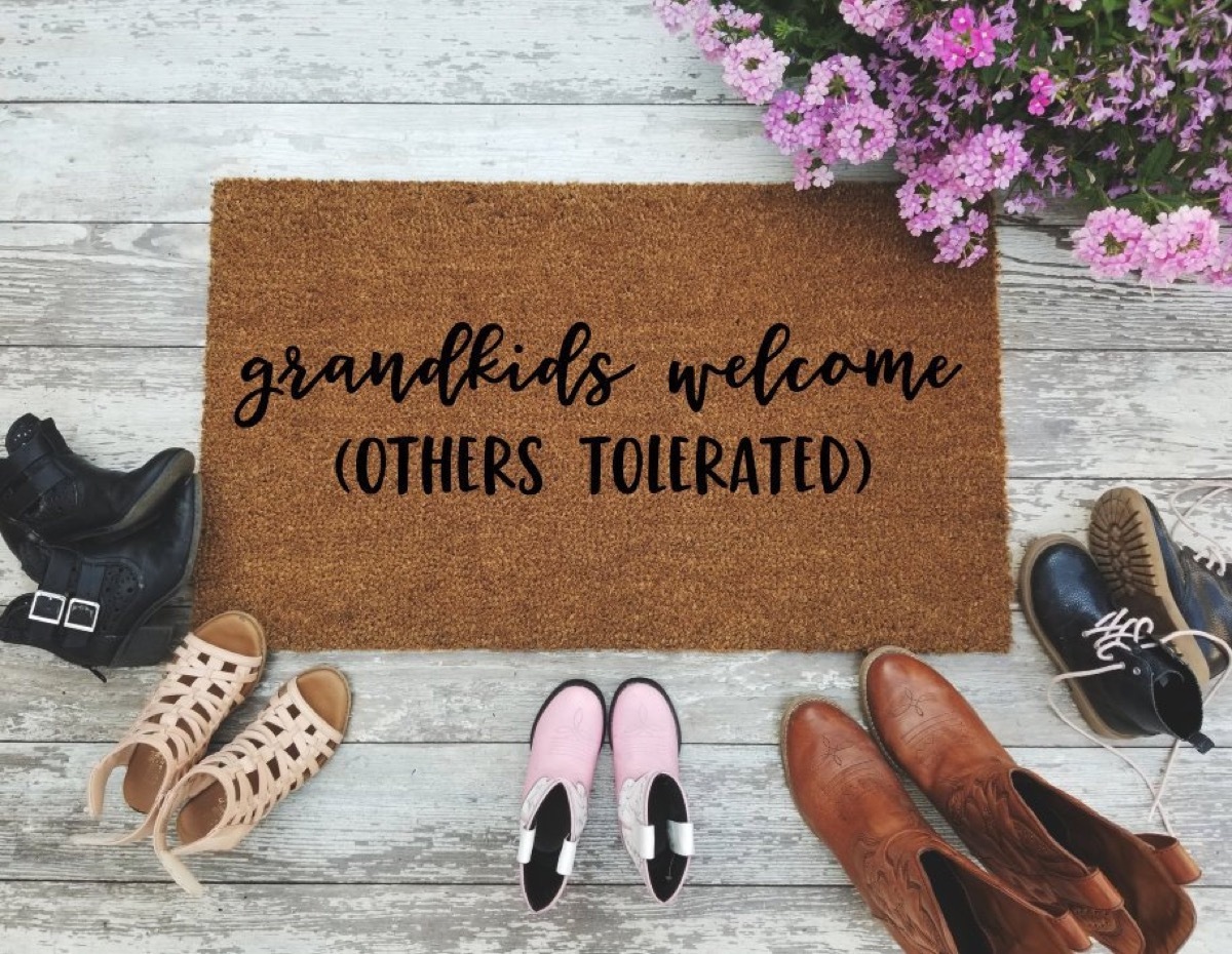 grandkids welcome others tolerated brown doormat