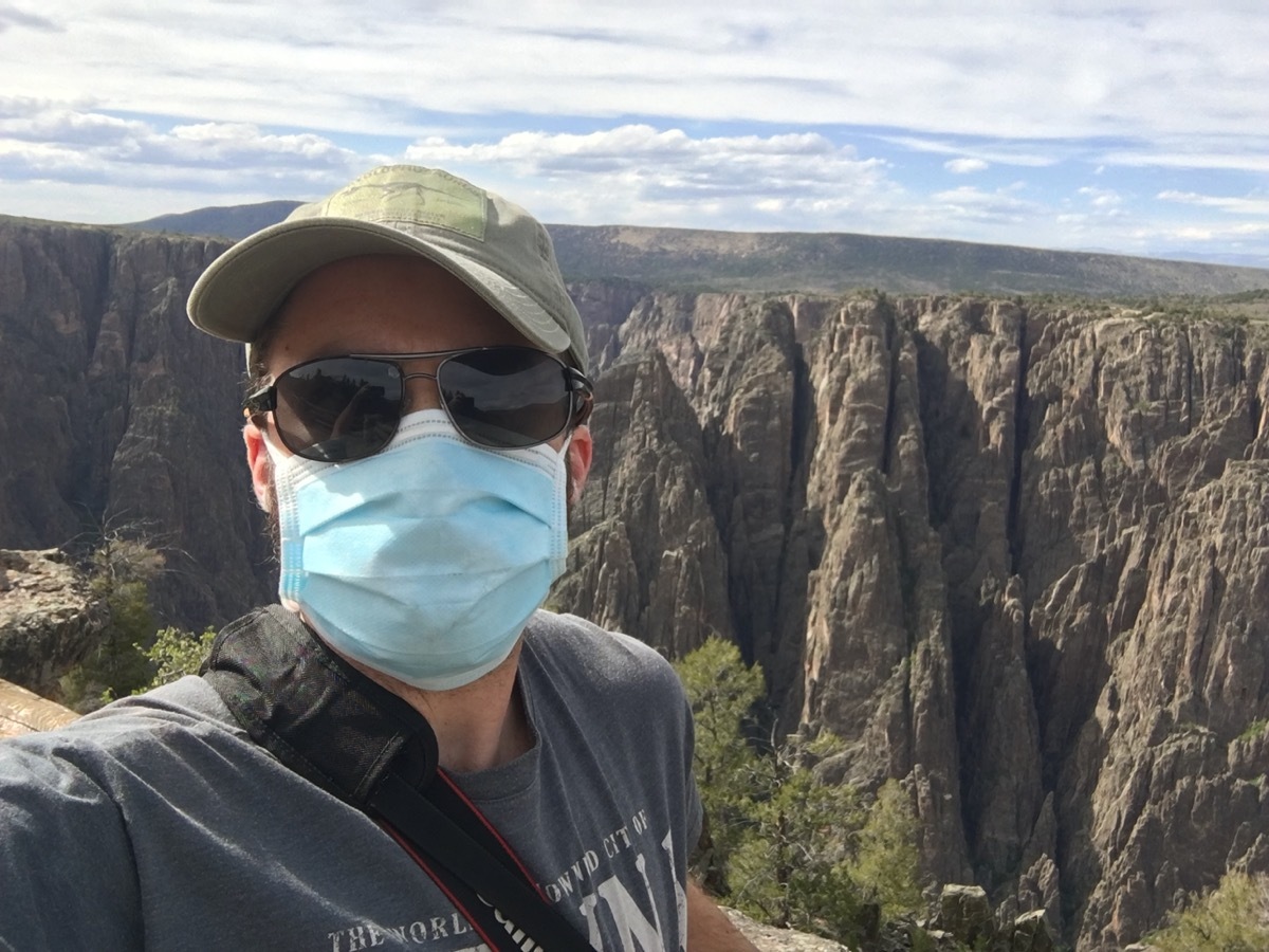 National Park Visitor with Personal Protective Equipment (PPE)