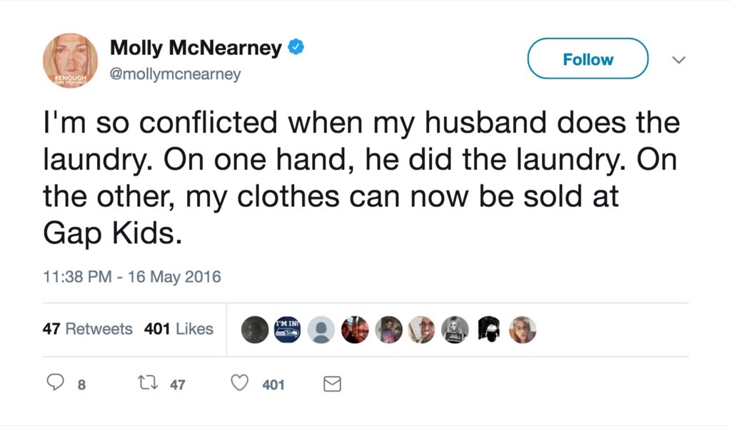 Molly McNearney funniest celebrity marriage tweets