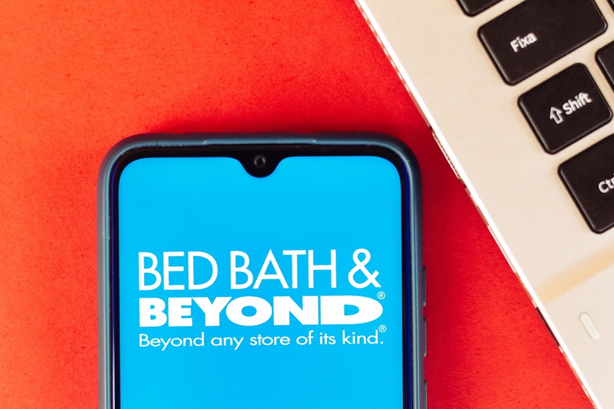 Bed Bath and Beyond logo displayed on a smartphone