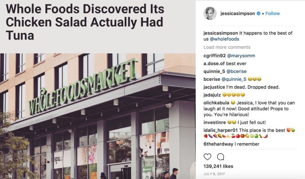 Jessica Simpson tuna Instagram funniest celebrity photos